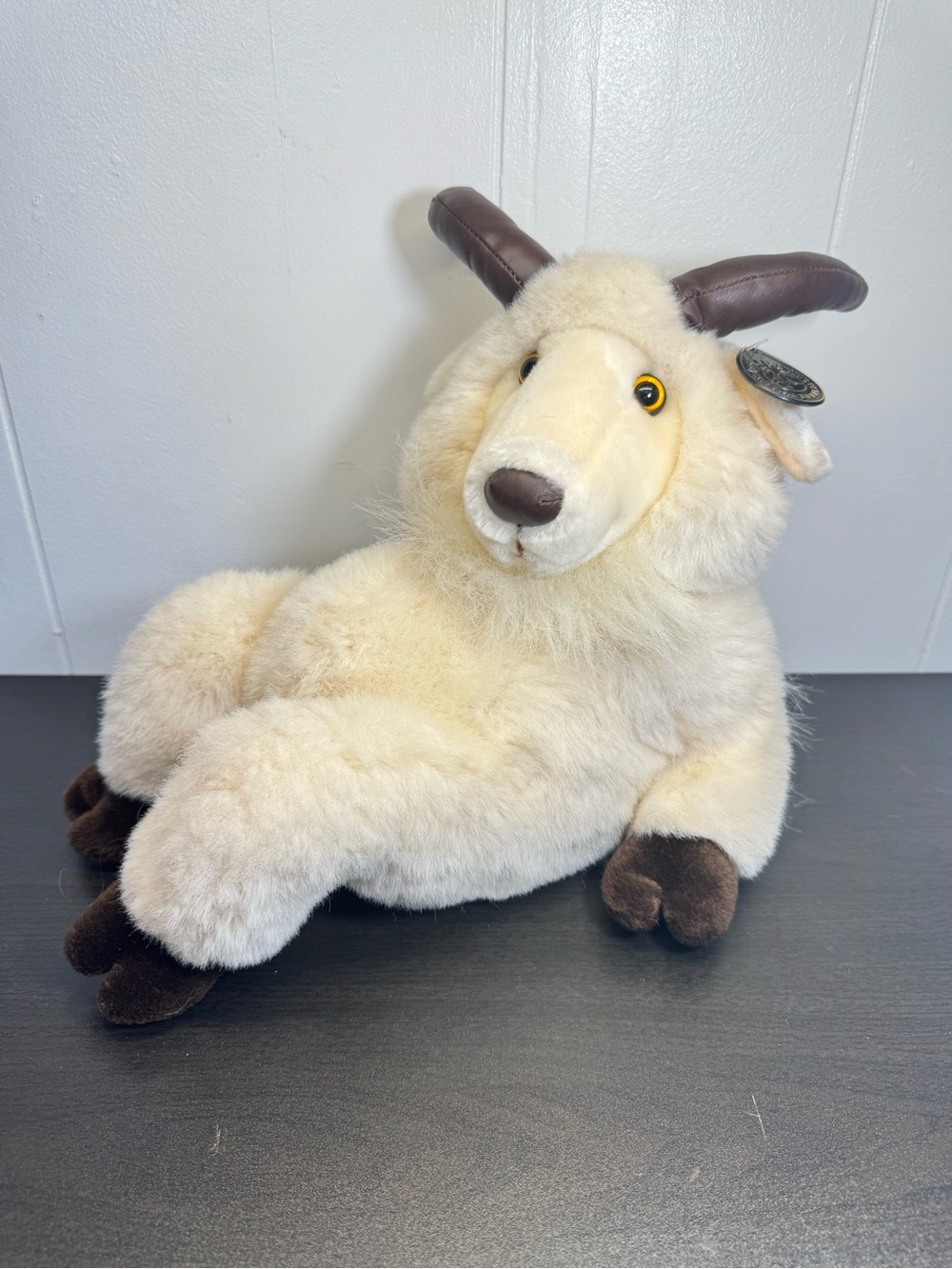 Vintage 24K Polar Puff Goat Plush Stuffed Animal With Tags